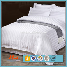 3 Stück Hotel weiß 3cm Streifen Bettbezug Bettwäsche Set
